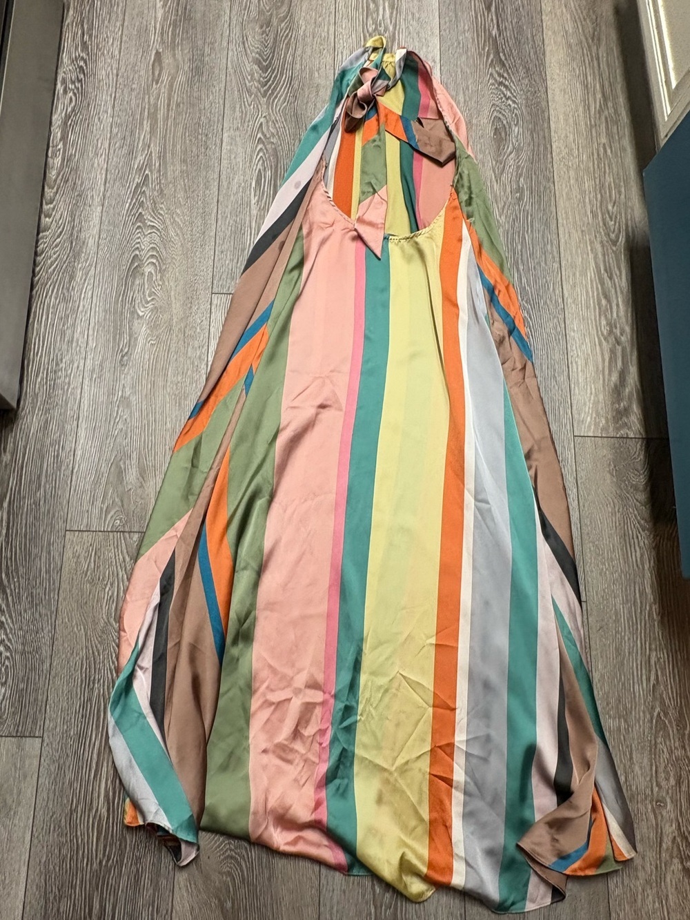 Zara Multicolor Vertical Stripe Maxi Dress - Sleeveless - Picture 8 of 10